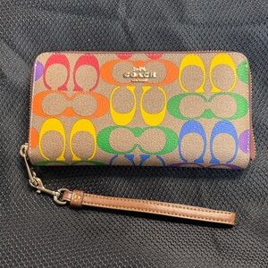 Coach Rainbow Signature Wristlet